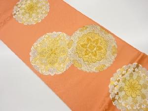 菱に華紋模様織出し袋帯